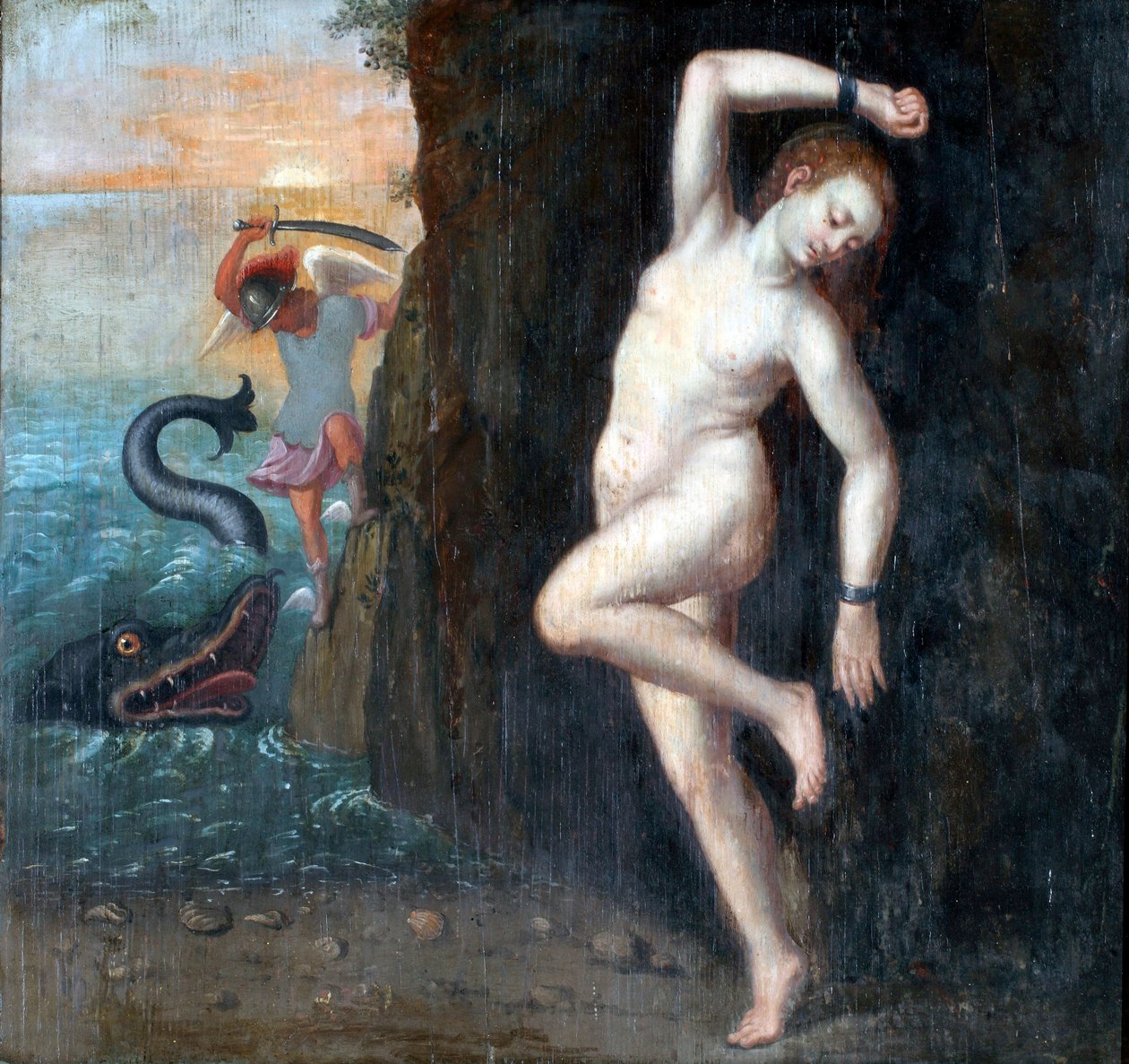 Persee et Andromede – Perseus and Andromeda par Anonymous, kb. 1600 - Olaj, fa, 62x65,4 - Ptuj Ormo_ Regionális Múzeum alkotó: Unknown artist