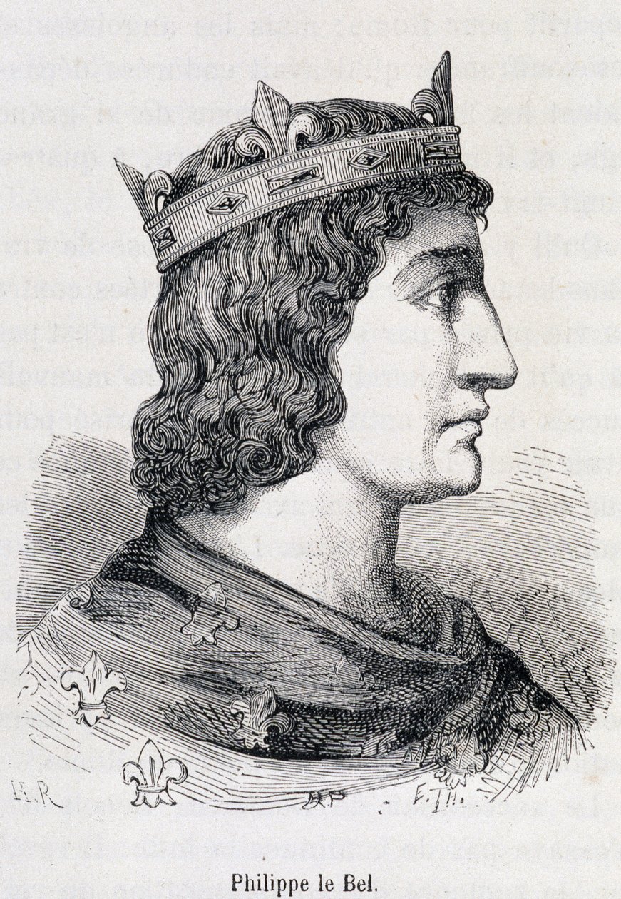 Philippe IV le Bel (1268 - 1314) - Henri Martin „A népszerű Franciaország története” című könyvében, Jouvet, Párizs, T.1 alkotó: Unknown artist