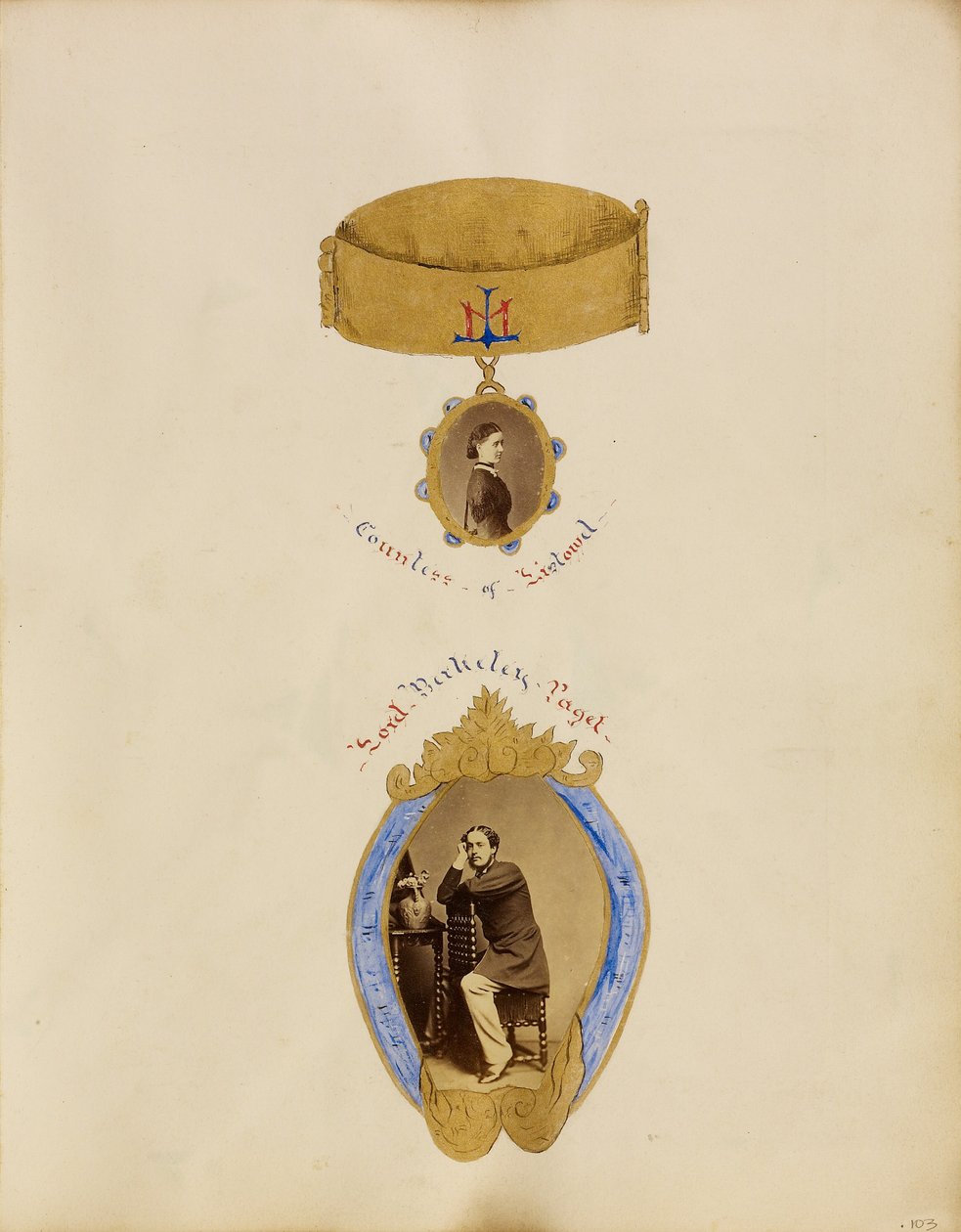 [Fotókollázs Listowel grófnőjének és Lord Berkeley Pagetnek a portréjával] alkotó: Unknown artist