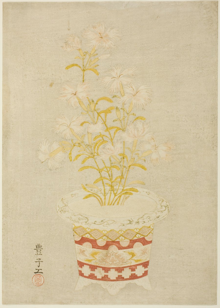 Pinks in a porcelán edényben alkotó: Unknown artist