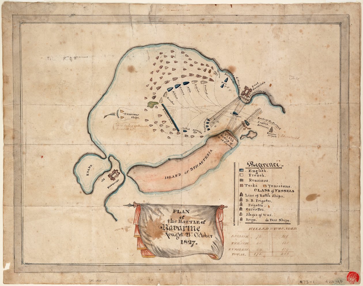 A navarinói csata terve, 1827. október 21. alkotó: Unknown artist