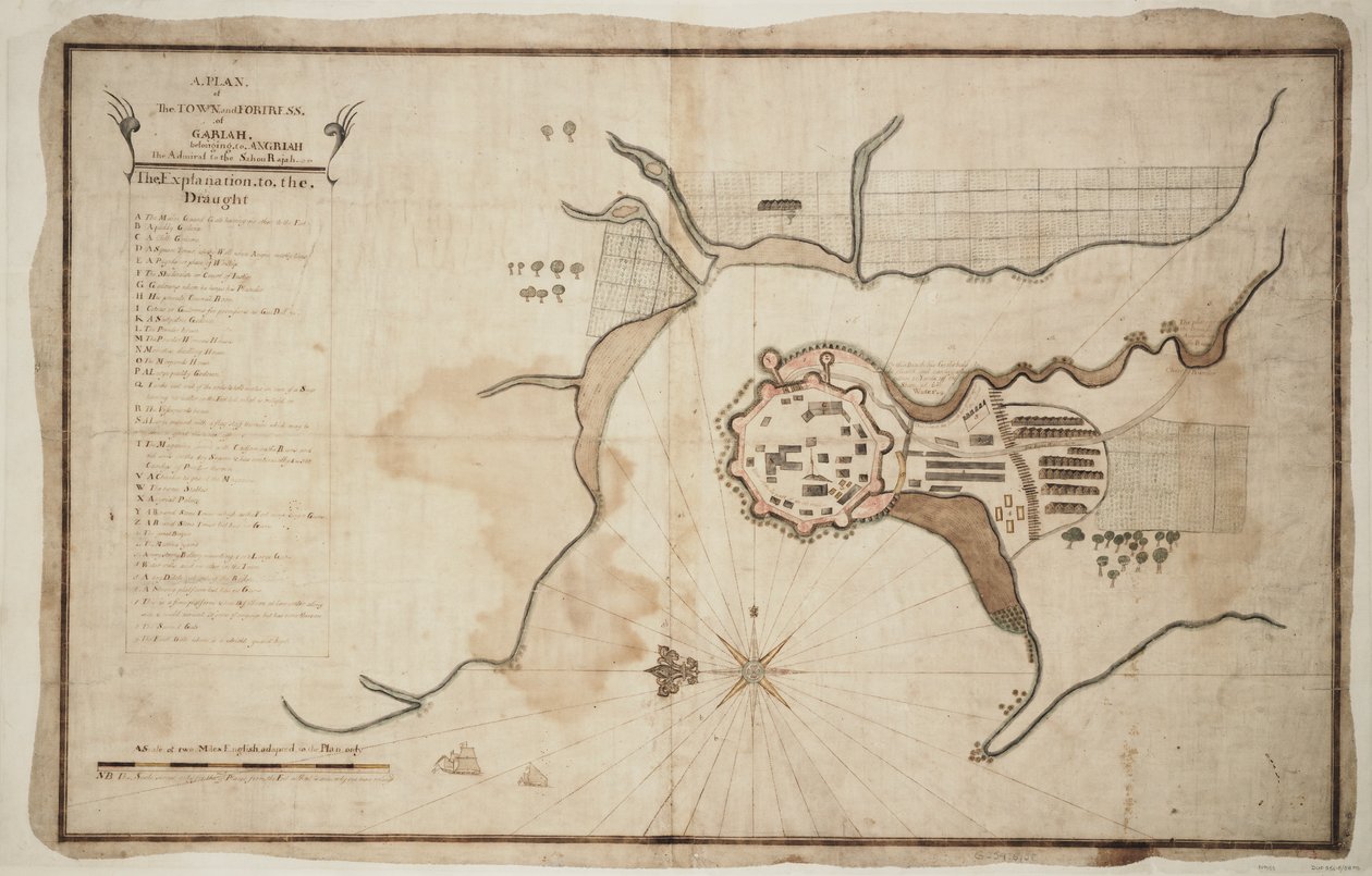 Gariah városának és erődjének terve, 1755 körül (tus, akvarell) alkotó: Unknown artist