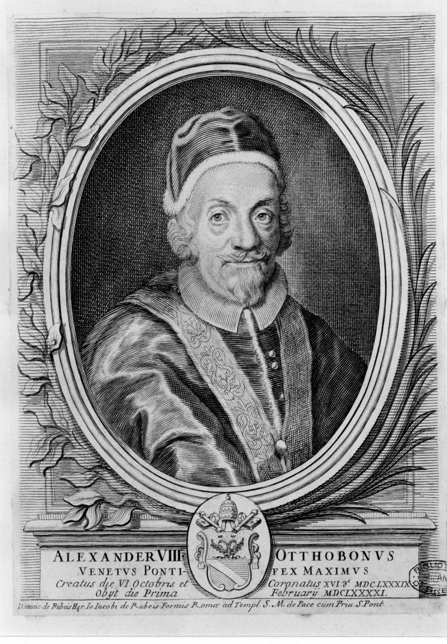 VIII. Sándor pápa (1610-1691). alkotó: Unknown artist