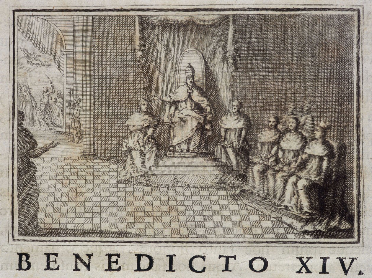 XIV. Benedek pápa (1740-1758) Thomas-Mary Mamachi "" Annals of the Prédikátorok Rendje" című könyvében, Róma alkotó: Unknown artist