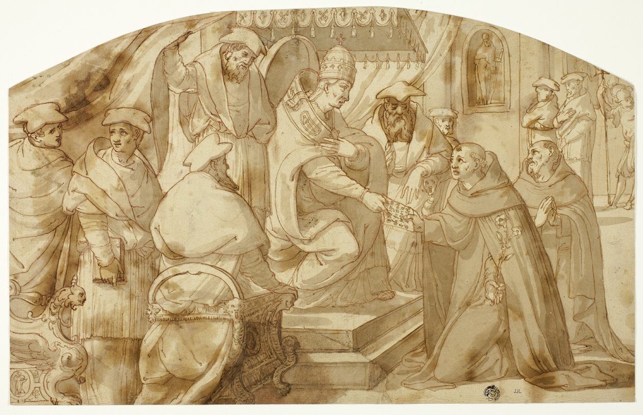 A pápa Páduai Szent Antalnak engedékenységi bullát adományoz alkotó: Unknown artist