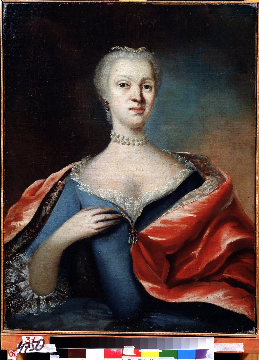 Charlotte Christine Brunswick Wolfenbuttel hercegnő, Alekszej orosz cár feleségének (1694-1715) portréja (Charlotte Christine of Brunswick Wolfenbuttel, Alekszej orosz cár felesége portréja). Névtelen festmény. Olajfestmény, alkotó: Unknown artist