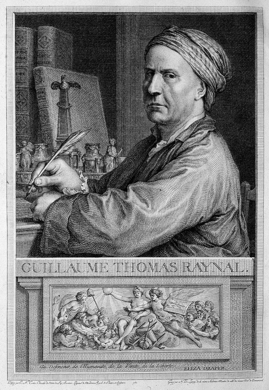 Portré en frontispiece de Raynal - Guillaume Thomas Raynal „Az európai települések filozófiai és politikai története és a két Indán történő kereskedelme” című könyvében. alkotó: Unknown artist