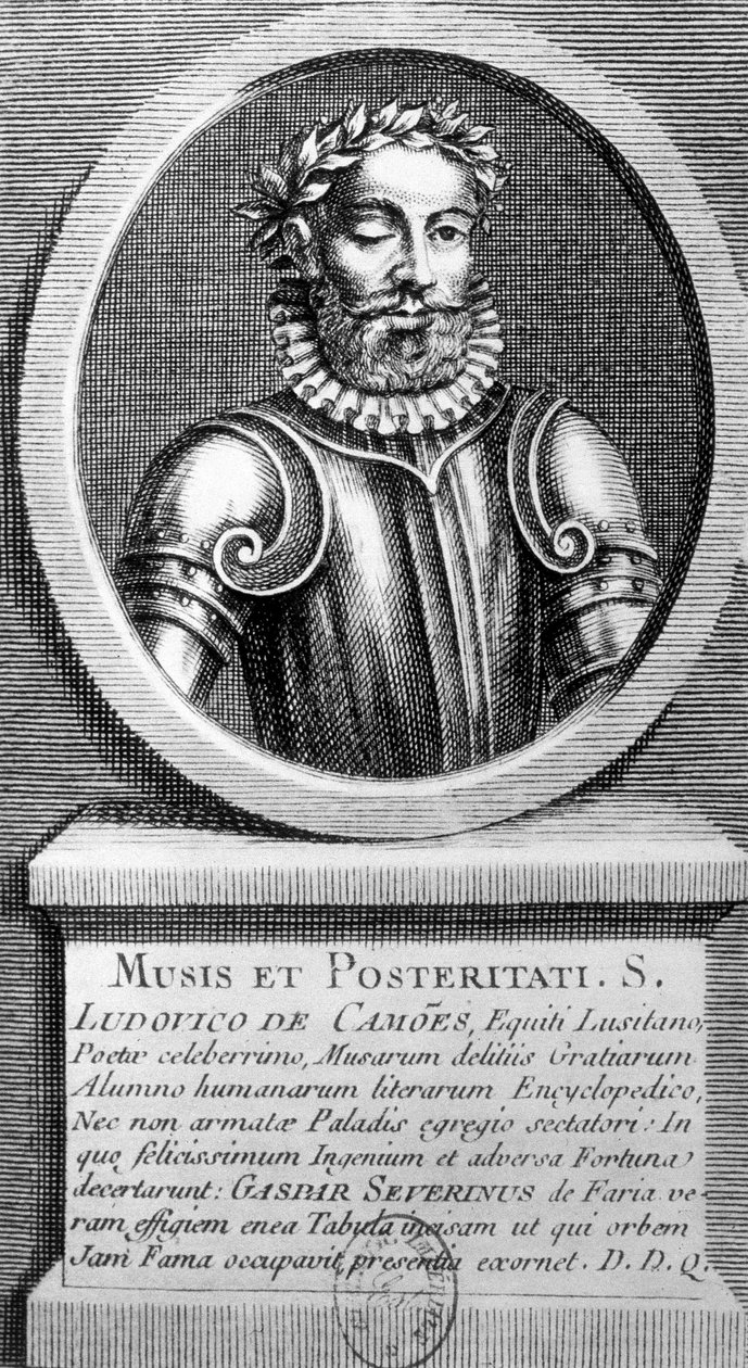 Luis de Camoens (1524-1580) portréja medalionban - metszet alkotó: Unknown artist