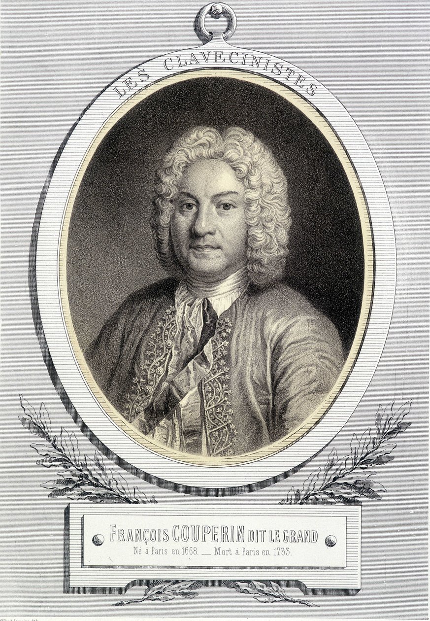 François Couperin dit Le Grand portréja medalionban, 19. sz. alkotó: Unknown artist
