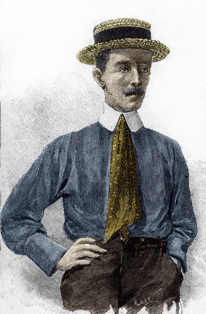 Alberto Santos-Dumont (1873-1932) brazil repülőművész portréja. alkotó: Unknown artist