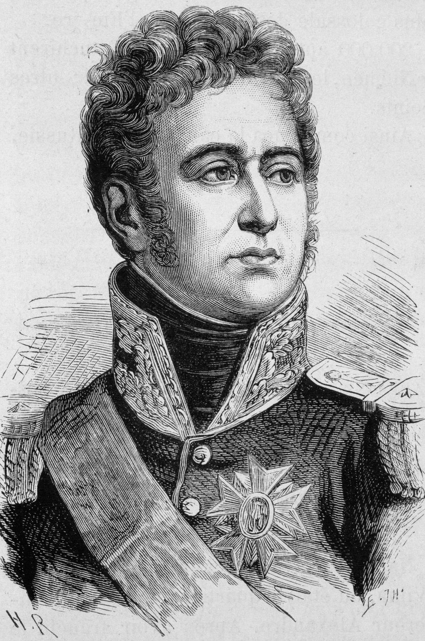 Alexandre Law, de Lauriston márki (1768-1828) portréja. század végi metszet a „Histoire de France”-ban, H. Martin. alkotó: Unknown artist