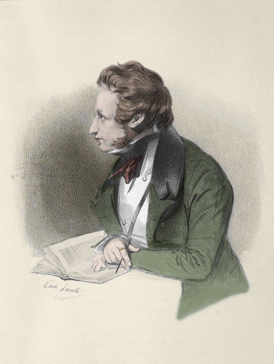 Alfred de Vigny portréja (Alfred Victor, Vigny grófja alkotó: Unknown artist