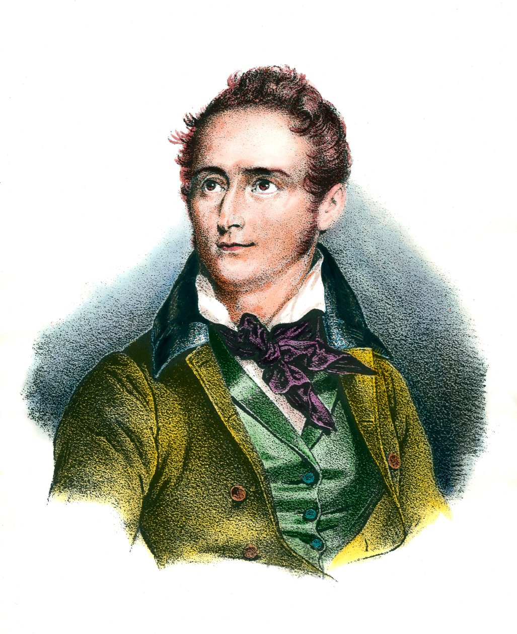 Alphonse de Lamartine (1790-1869) francia költő portréja, metszet a 19. századról Magángyűjtemény alkotó: Unknown artist