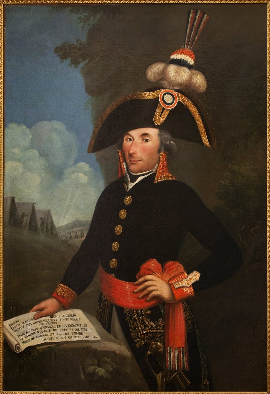 Andre Massena (1758-1817, Rivoli hercege és Essling hercege, a Birodalom Marechal hercege) portréja a hadosztálytábornok egyenruhájában. Névtelen festmény, olaj, vászon 1796, portré alkotó: Unknown artist