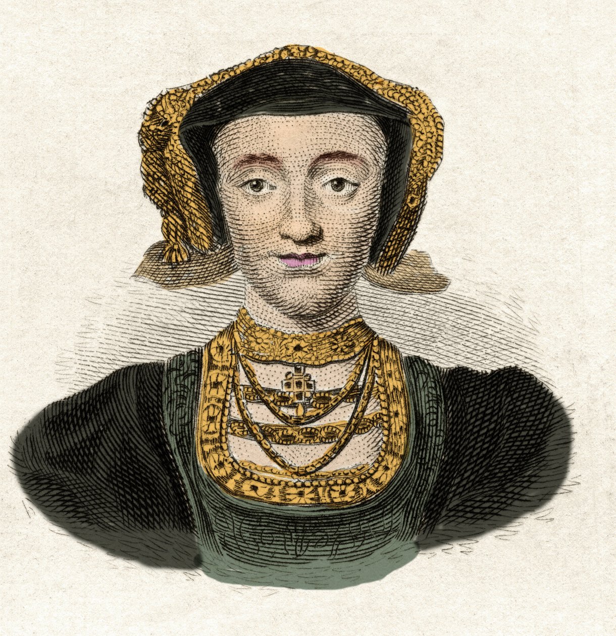 Anne de Cleves (1515-1557) portréja, VIII. Henrik király negyedik felesége, 19. századi metszet alkotó: Unknown artist