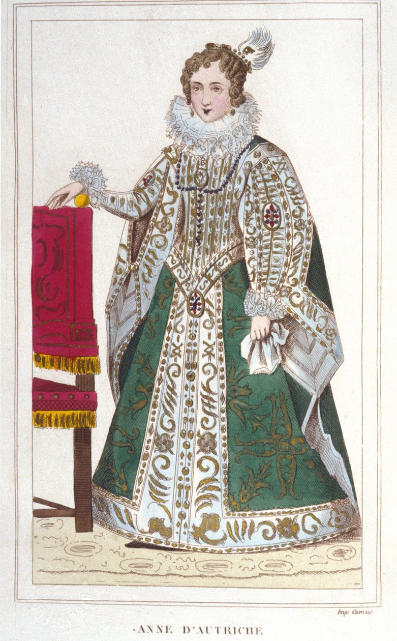 Ausztriai Anna (1601-1666) portréja.1830-as metszet alkotó: Unknown artist
