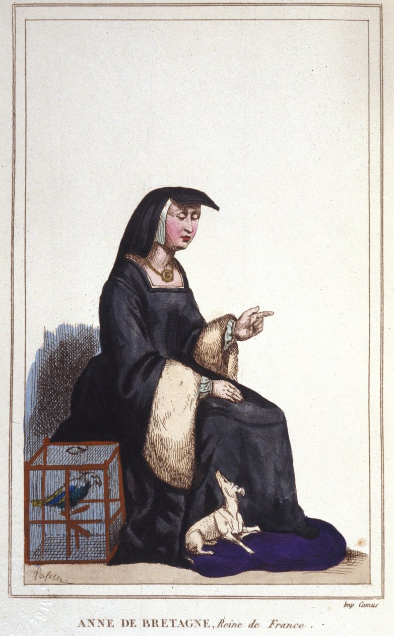 Bretagne-i Anna (1476-1514), francia királynő, VIII. Károly, majd XII. Lajos felesége portréja. Vésett 1830-ból alkotó: Unknown artist