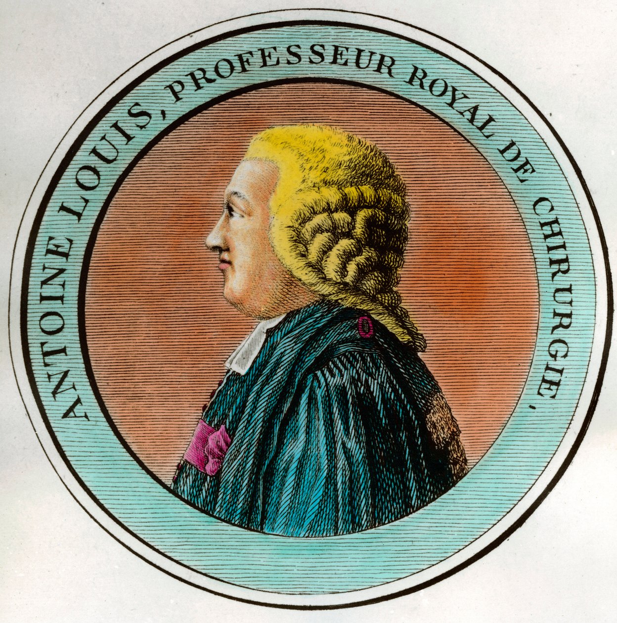 Antoine Louis (1723-1792) királyi sebészprofesszor, a Királyi Sebészeti Akadémia titkárának portréja. Metszet a 18. századi magángyűjteményről alkotó: Unknown artist