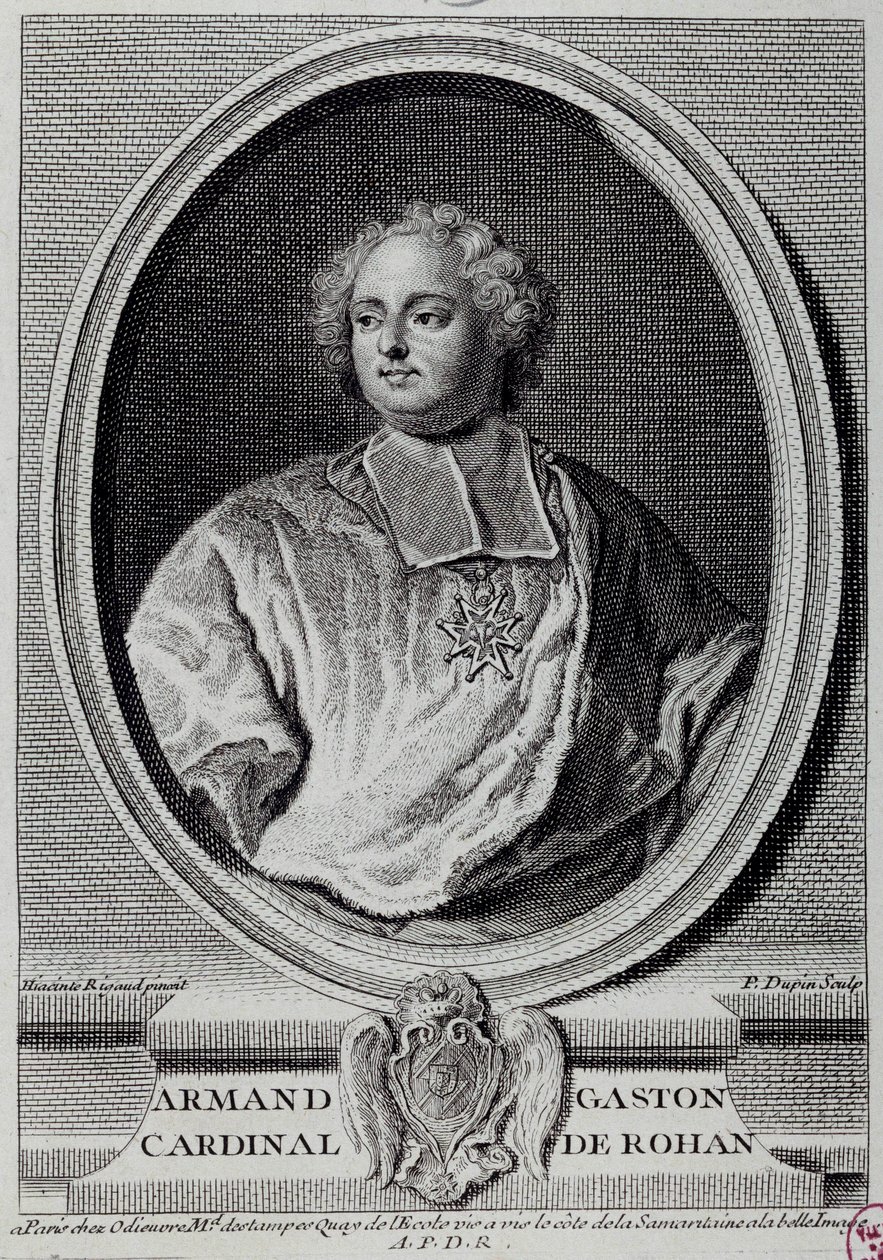 Armand Gaston Maximilien, de Rohan bíboros (1674-1749) portréja. Metszet a 18. századi Párizsról, Musee Carnavalet alkotó: Unknown artist
