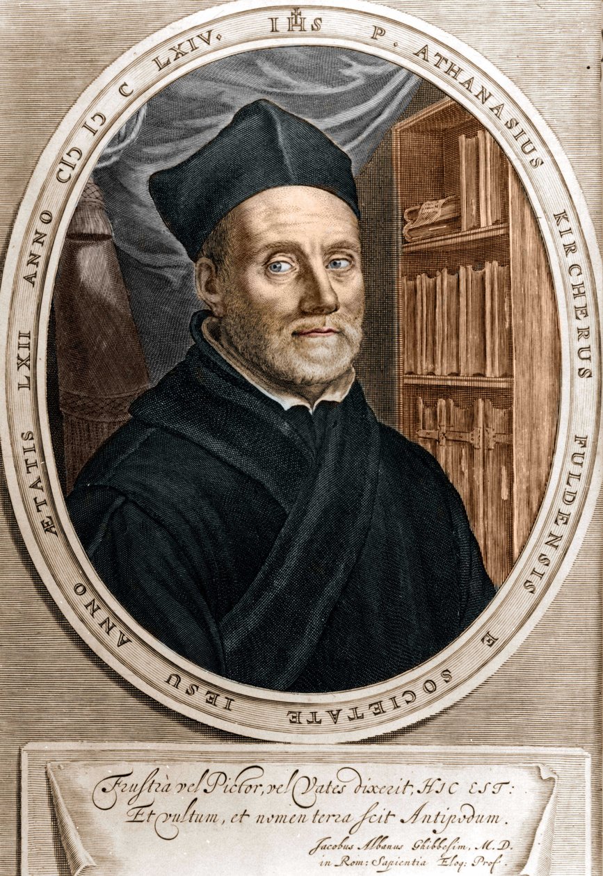 Athanasius Kircher (1601 - 1680), jezsuita, orientalista és német tudós portréja - Metszet sd 18. század alkotó: Unknown artist