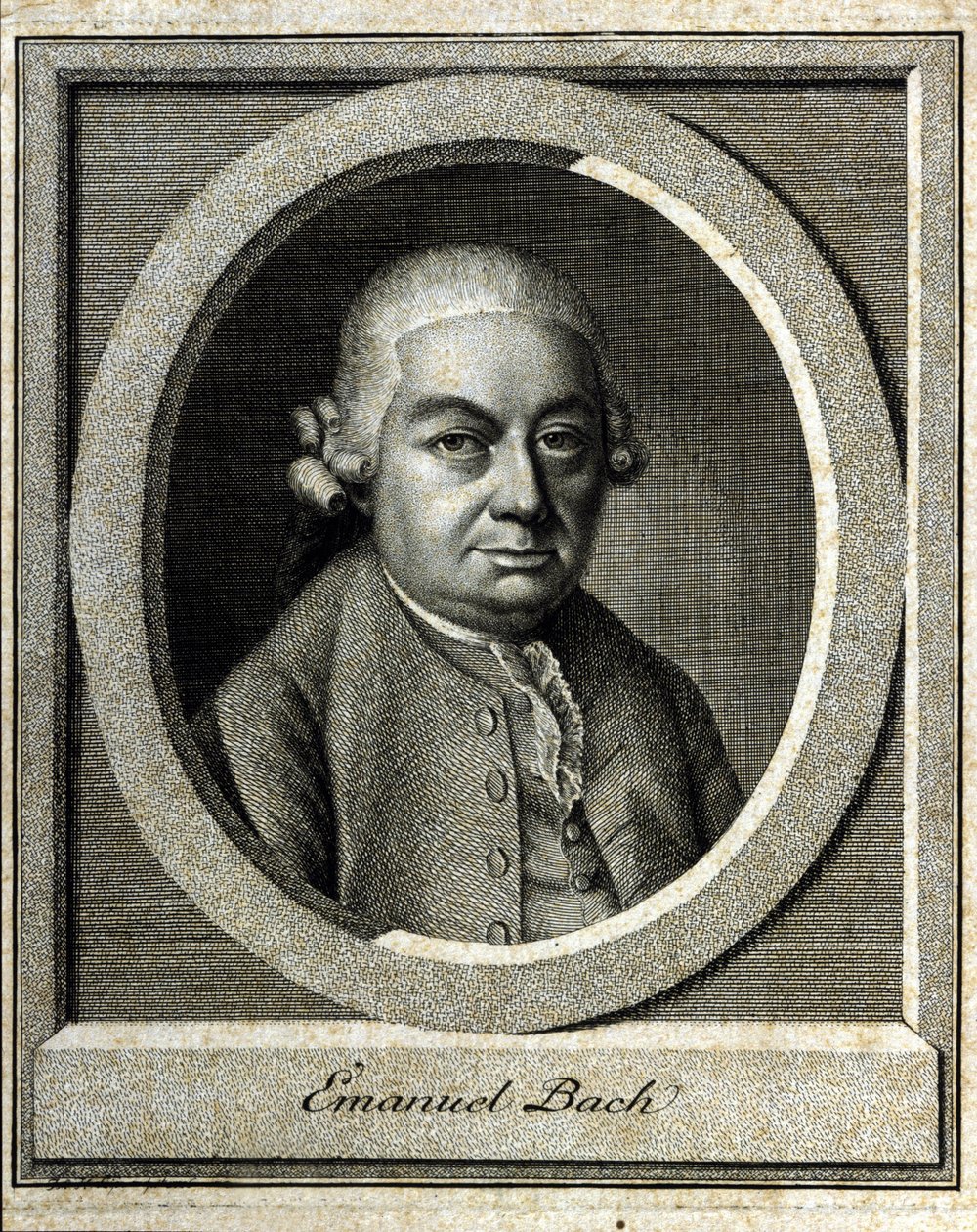 Carl Philipp Emanuel Bach portréja, akit a berlini és hamburgi Bachnak neveznek John Sebastian Bach (Johann Sebastian Bach) ötödik gyermeke alkotó: Unknown artist