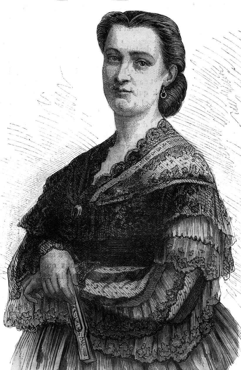 Carlotta Patti (1835-1889) portréja, Adelina Patti lírai énekesnővér. alkotó: Unknown artist