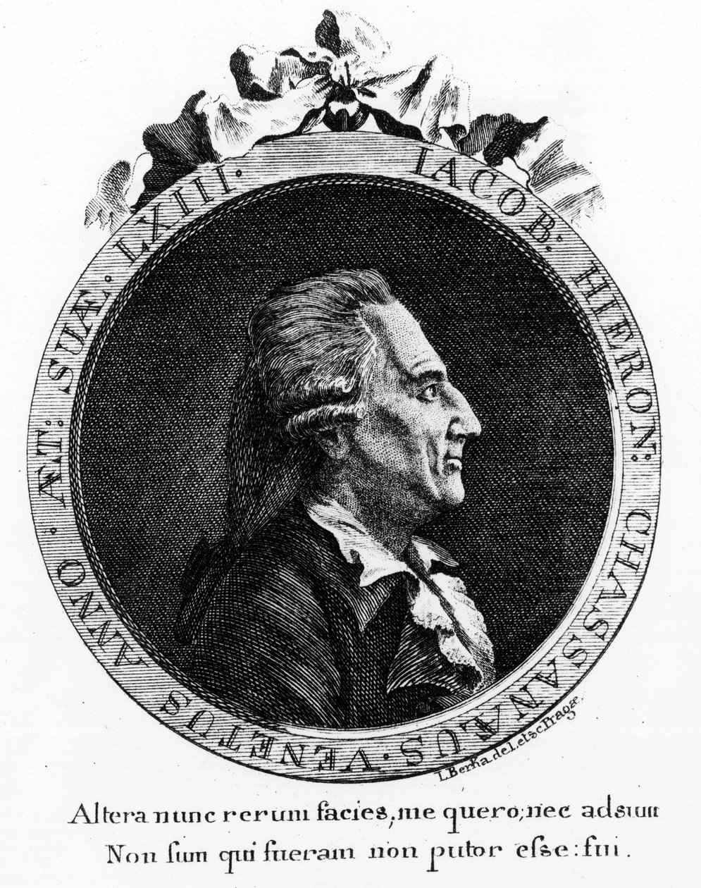 Casanova portréja (1725 - 1798) - portré az előlapon, a „Velencei Köztársaság börtöneiből való szökésem története” című kötetben, amelyet Duxnak írtam Csehországba alkotó: Unknown artist