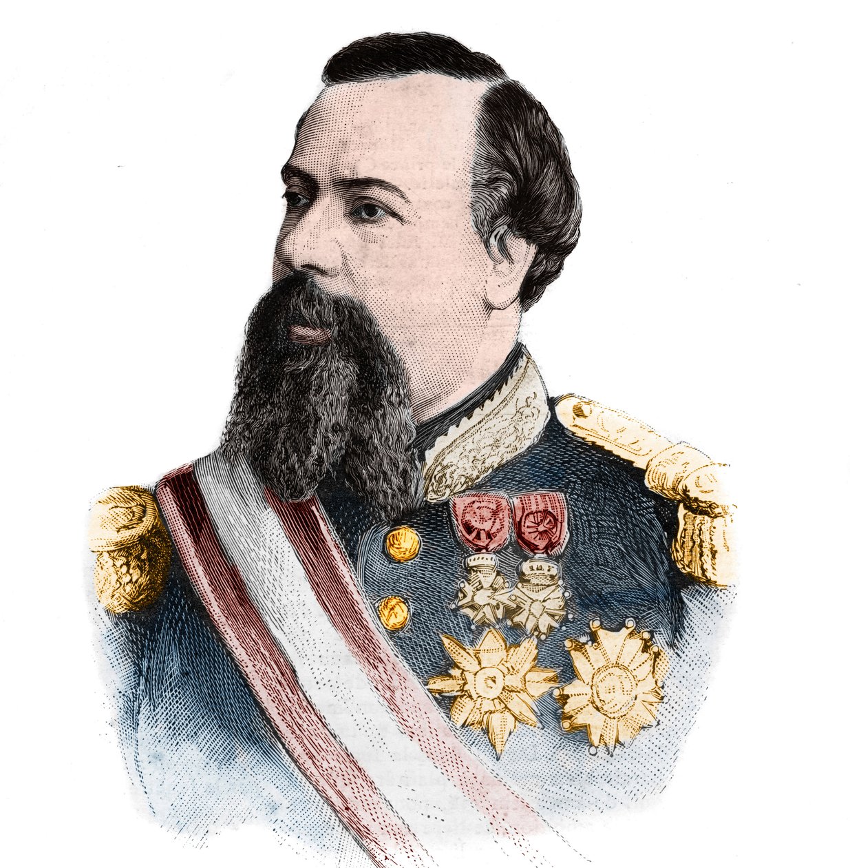 Grimaldi Károly (1818-1889), monacói herceg (1856-1889) portréja. Az 1889. szeptember 21-i „The Illustrous World”-ben. alkotó: Unknown artist