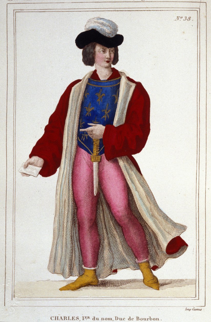 I. Bourbon Károly portréja 1401-1456. 1830-as metszet alkotó: Unknown artist