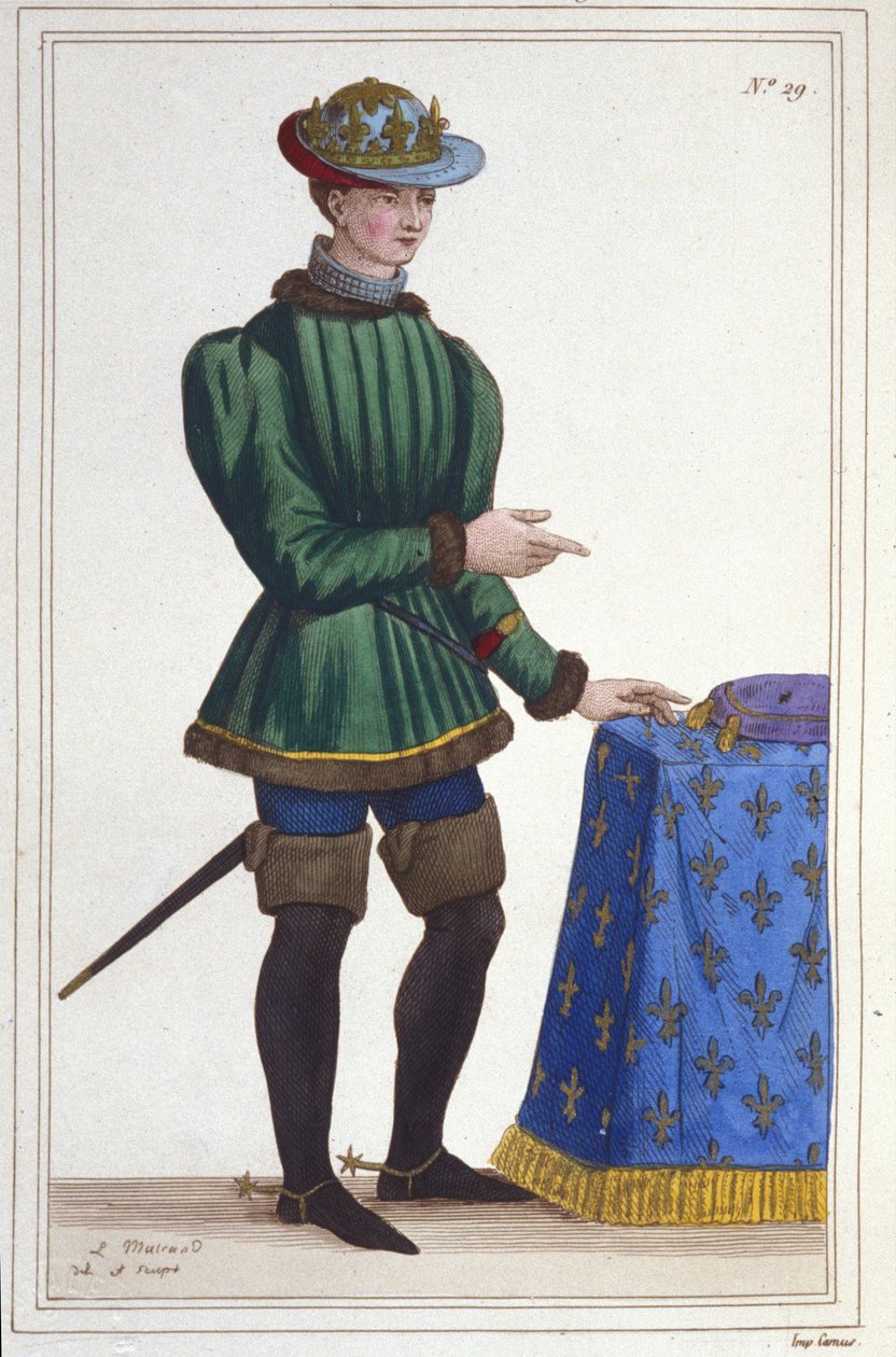 VII. Károly (1403-1461), francia király portréja, 1830-as metszet alkotó: Unknown artist