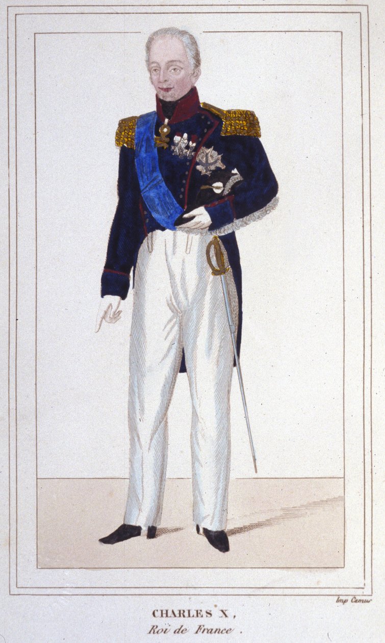 X. Károly francia király (1757-1836) portréja, 1830-as metszet alkotó: Unknown artist