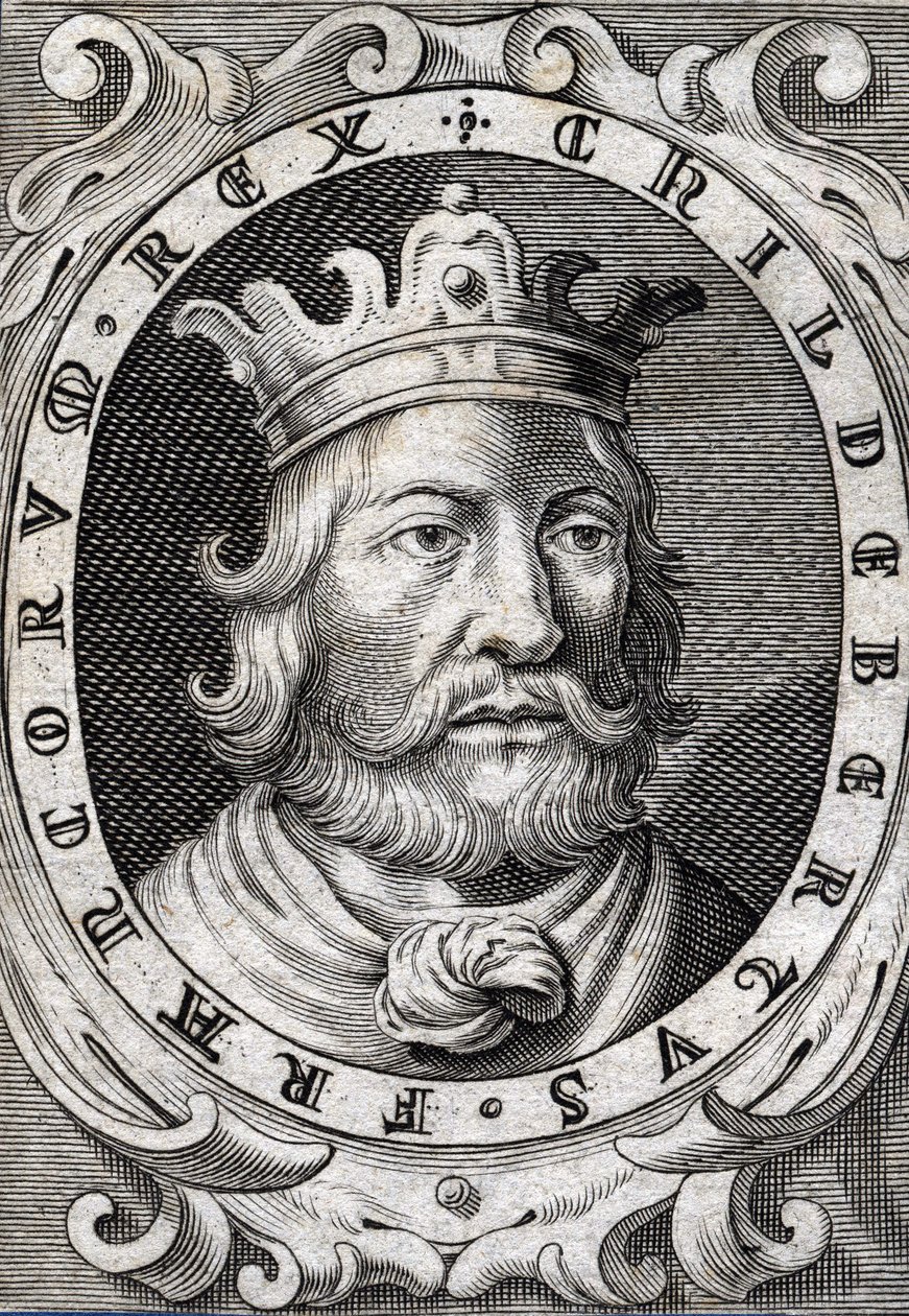 I. Childebert portré (495-558. v.) Párizs király metsze a XVIII. alkotó: Unknown artist