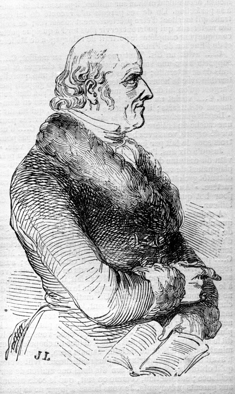 Christian Hahnemann (1755-1843), a homeopátia alapító orvosának portréja. századi metszet. alkotó: Unknown artist