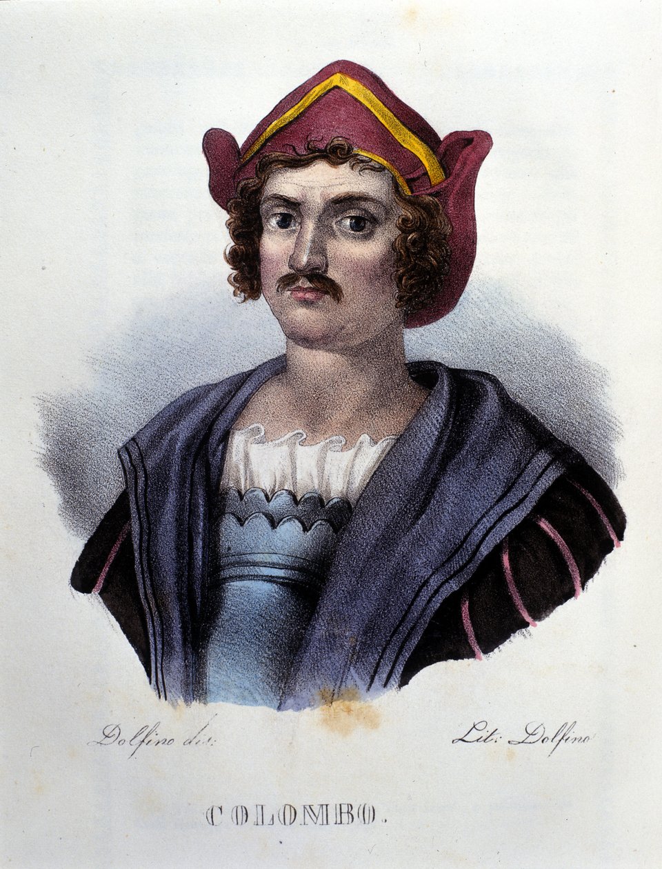 Kolumbusz Kristóf portréja, 19. századi metszet. alkotó: Unknown artist