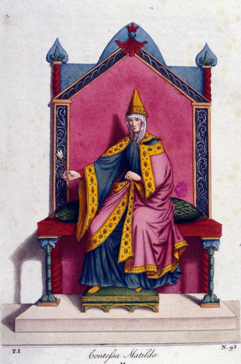 Mathilde Canossa grófnő (vagy Mathilde toszkánai grófnő) portréja (1046 - 1115). századi metszet. alkotó: Unknown artist