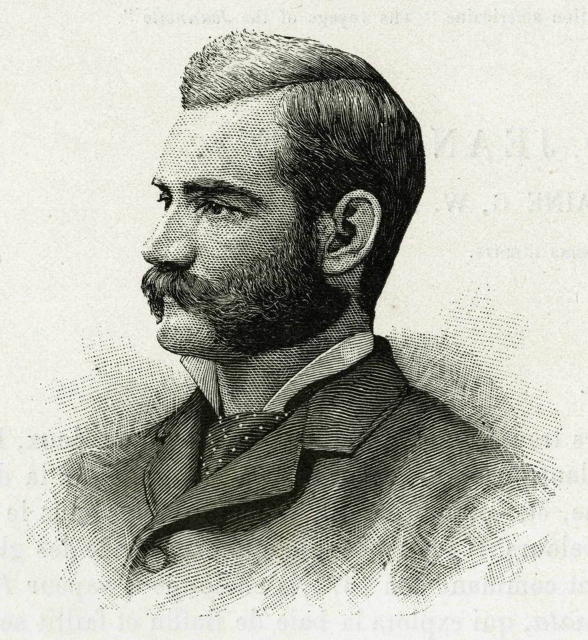 Danenhower, a La Jeannette legénység másodhadnagyának portréja az északi küldetésben. Metszet a „Le voyage de la Jeannette” illusztrálására alkotó: Unknown artist