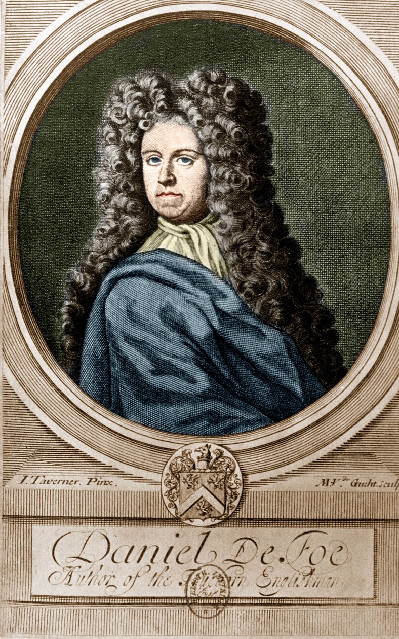 Daniel de Foe vagy Defoe (1660-1731) portréja, angol író és újságíró, a „Robinson Crusoe” című regény szerzője. alkotó: Unknown artist