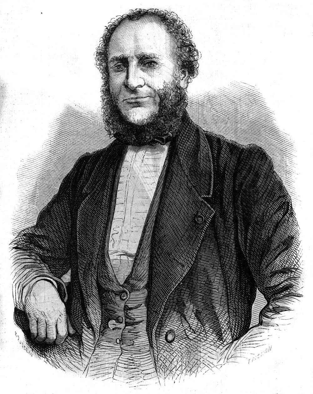 Doktor Jobert de Lamballe (1799-1867) francia sebész portréja. Metszet „A jeles univerzumban” alkotó: Unknown artist