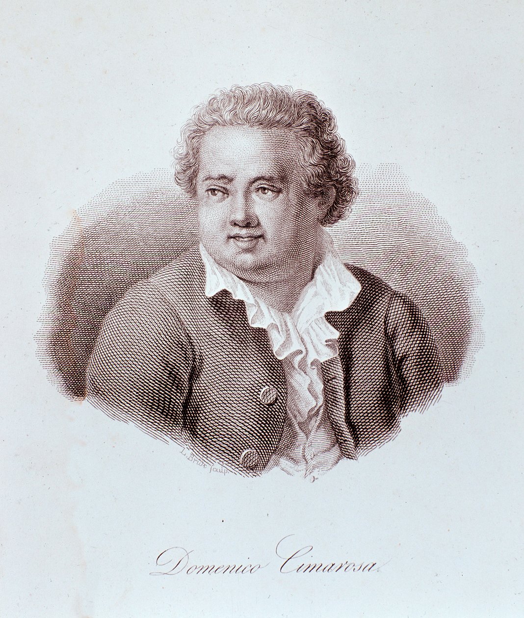 Domenico Cimarosa (1749-1801) olasz zeneszerző portréja, metszet. 18. század. Milánó, a télikert könyvtára alkotó: Unknown artist