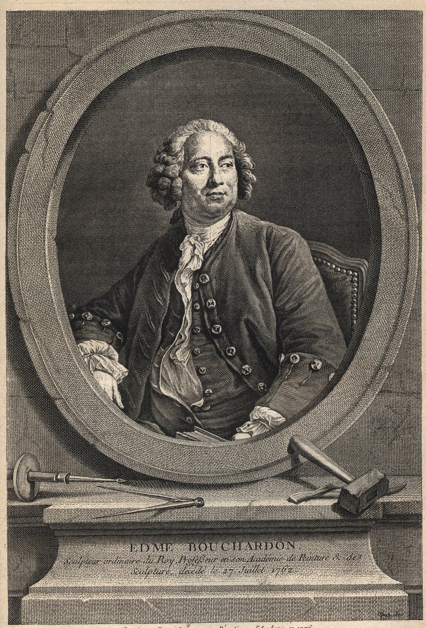 Edme Bouchardon (1698-1762) francia szobrász és karikaturista portréja – 1776-os metszet alkotó: Unknown artist