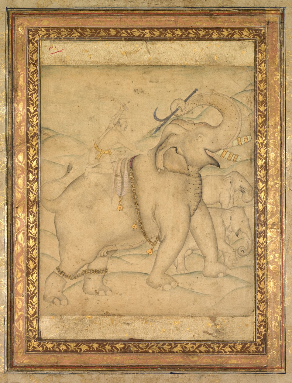 Jahangir császár portréja elefánton lovagol alkotó: Unknown artist