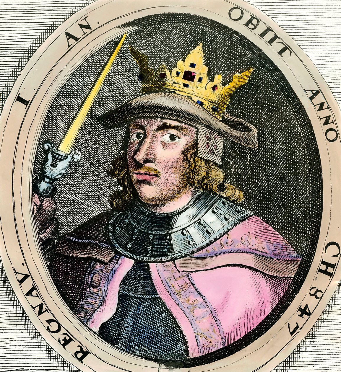 Eric (Erik) I Eigod (1056-1103) dán király portréja 18. századi metszet Magángyűjtemény alkotó: Unknown artist