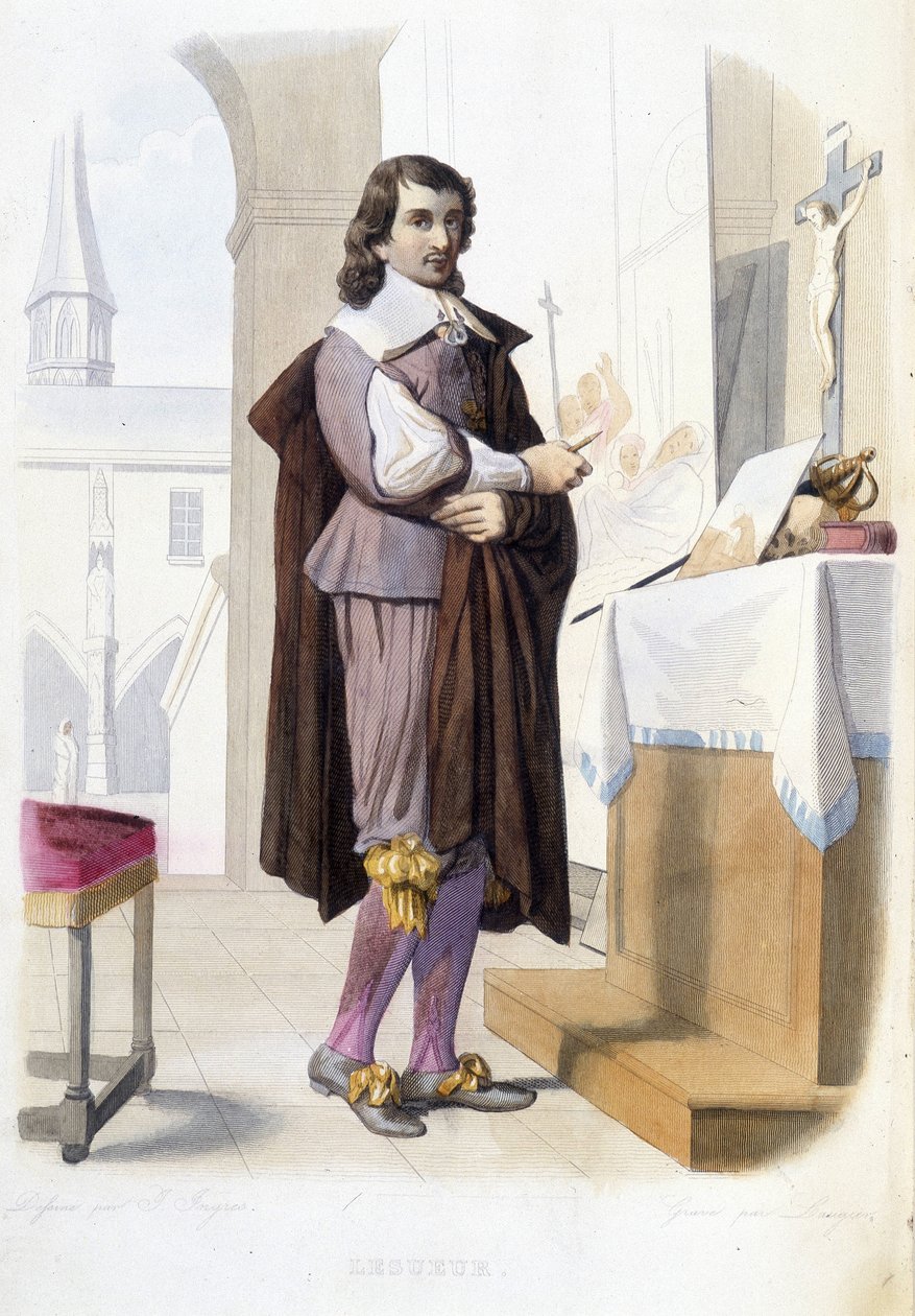 Eustache Le Sueur francia festő (1616-1655) portréja. műhelyében - Mennechet „A francia Plutarkhosz” című művében alkotó: Unknown artist