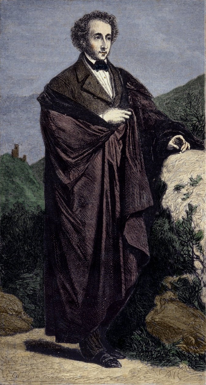 Felix Mendhelssohn Bartholdy (1809-1847) német zeneszerző portréja. alkotó: Unknown artist