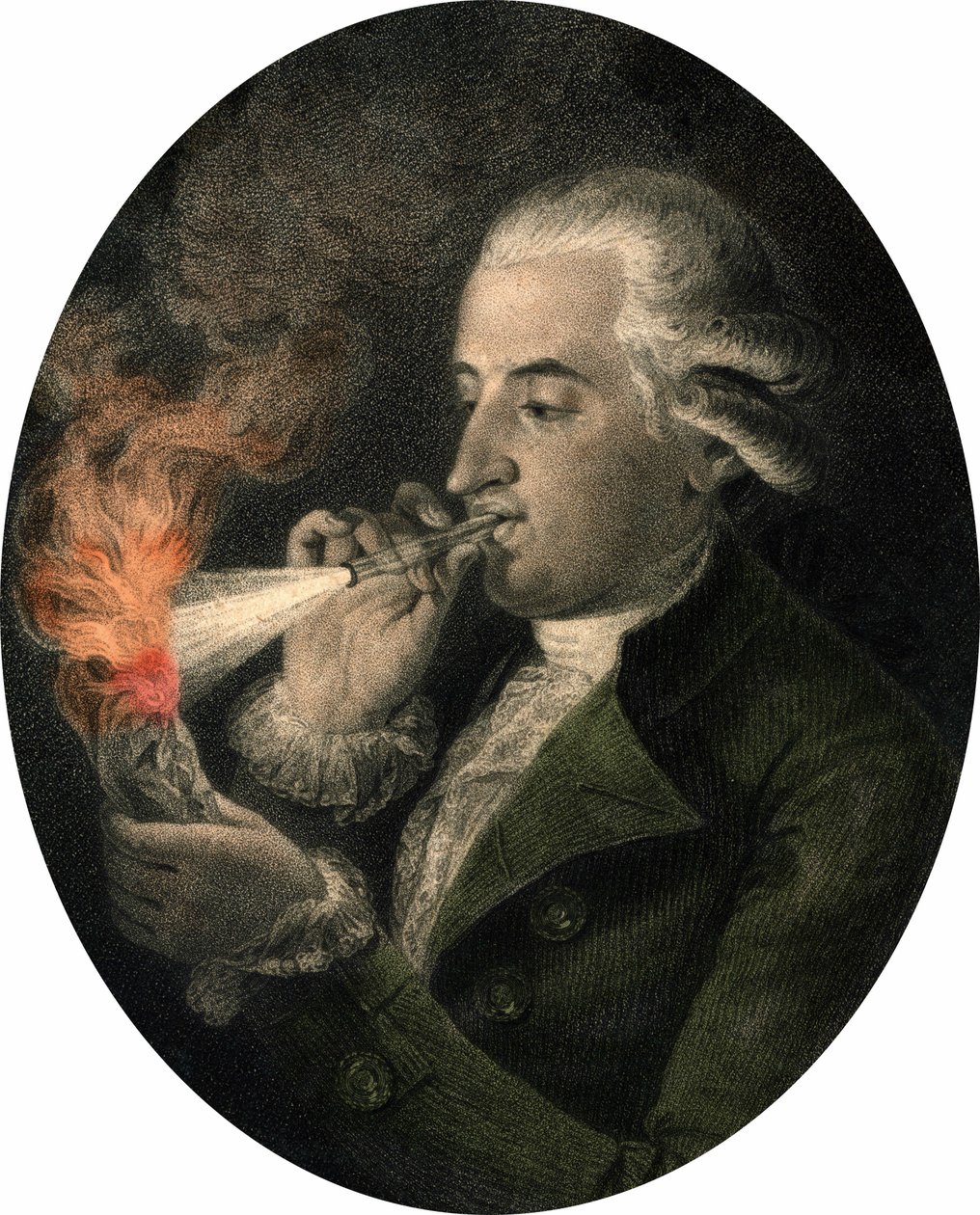 Francois Pilatre de Rozier (1756-1785) francia kémikus és repülős portréja. alkotó: Unknown artist
