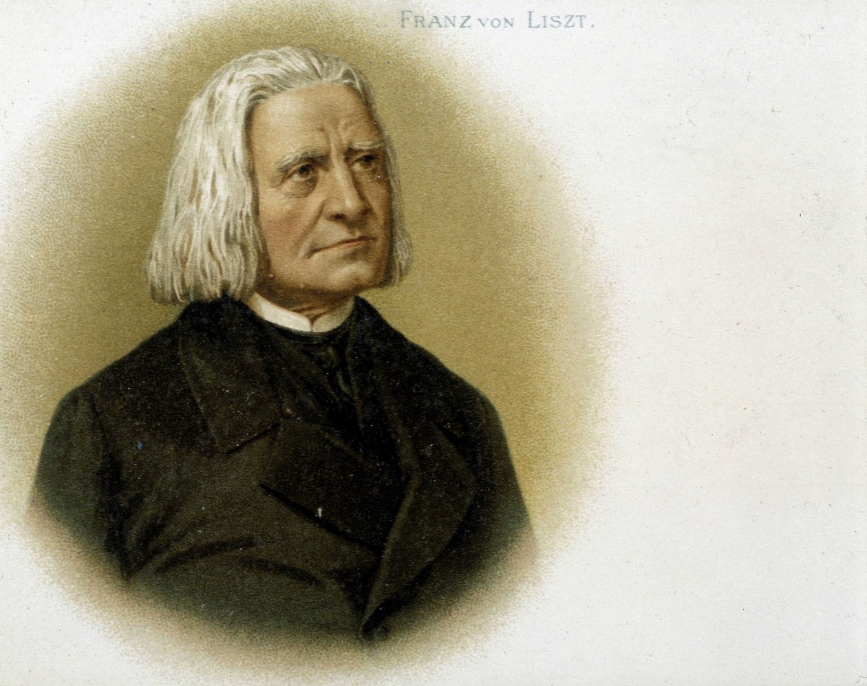 Liszt Ferenc portréja. 19. századi kromolitográfia. alkotó: Unknown artist