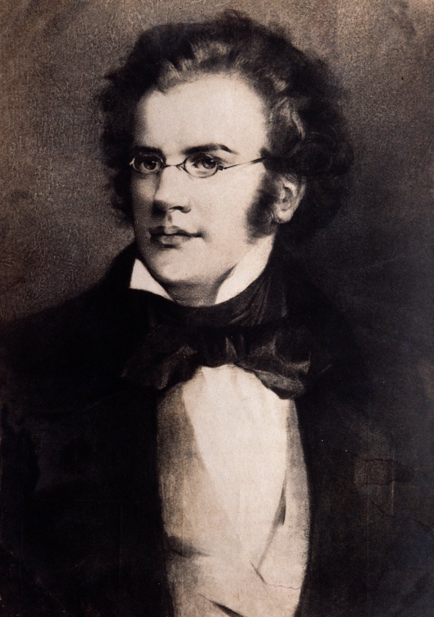 Franz Schubert portréja (metszet) alkotó: Unknown artist