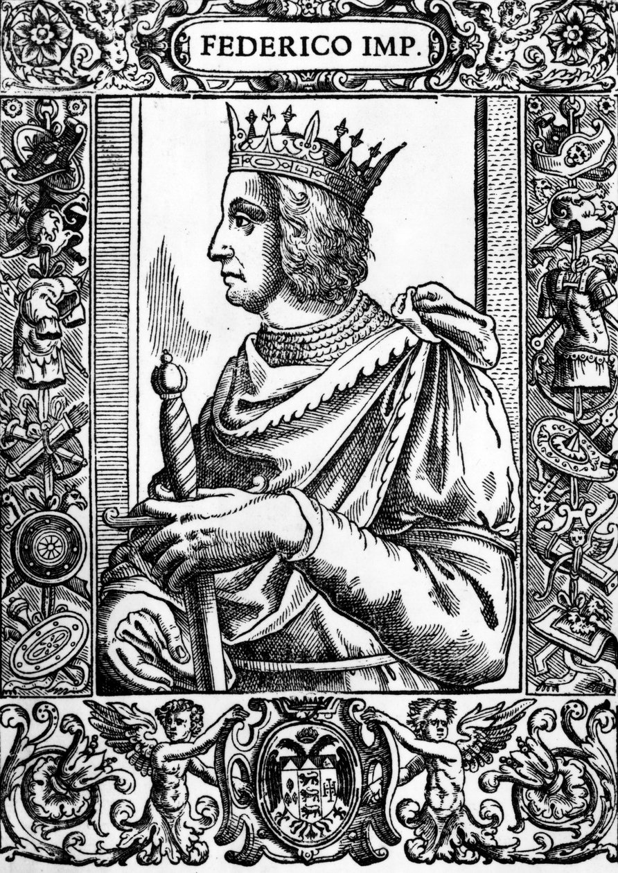 Frigyes (1194-1250), német császár portréja. alkotó: Unknown artist