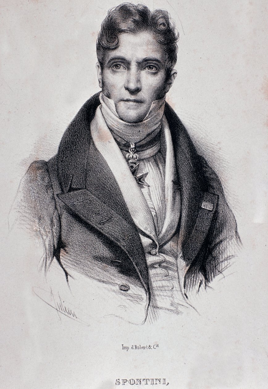 Gaspare Spontini portréja (metszet alkotó: Unknown artist