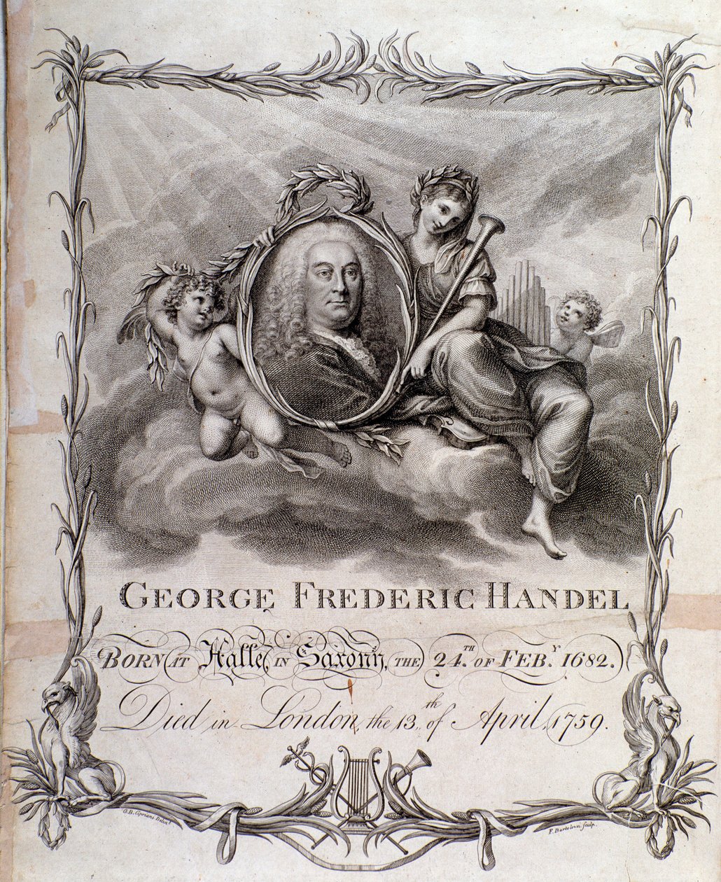 Georg Friedrich Händel portréja (metszet) alkotó: Unknown artist